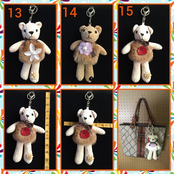Huge faux fur Teddy Bear keychain ( bag charm ) - Picture 6 of 6
